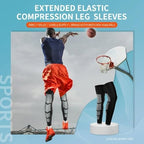 Full Length Compression Leg Sleeves, Anti-Slip Knee Brace for Basketball Running Cycling Sports