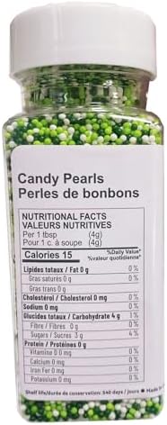 Sentovac Green and White Nonpareils Sprinkles St Patricks Edible 2mm Mini Peals Sprinkle for Cake Decorating Sugar Candy Cookie Cupcake Topper Baking Decorations Christmas St Patricks Supplies