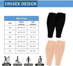 2/3/4/6 Pairs Plus Size Wide Calf Compression Leg Sleeves for Women& Men Knee High Leg Sleeves 20-30mHg 2XL-7XL