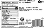 Yupik Organic Oat Bran, Gluten-Free, 2.2 lb (35.2 oz), Non-GMO, Kosher, Vegan, Raw, Made from Hull of Whole Grain Oats, Good Source of Fiber, Ideal for Baking & Cooking