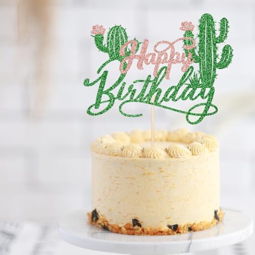 Cactus Cake Topper, Fiesta Cake Topper, Mexican Theme Birthday Party Supplies, Cactus Party Decorations Cactus Cake Toppers Food Fruit Picks Hawaiian Cacti Themed Party Supplies