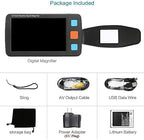 5.0 inch Portable Digital Magnifier,Handheld Portable Electronic Reading Aid Support AV Output to TV w/Rechargeable Battery,Voice Prompt Function (4-32X) for Low Vision
