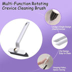 Multi-Function Rotating Crevice Cleaning Brush, 360-Degree Rotating Crevice Household Cleaning Brushes, No Dead Corners Hard Bristle Crevice Gap Brush Tool for Bathroom Household Kitchen (White)