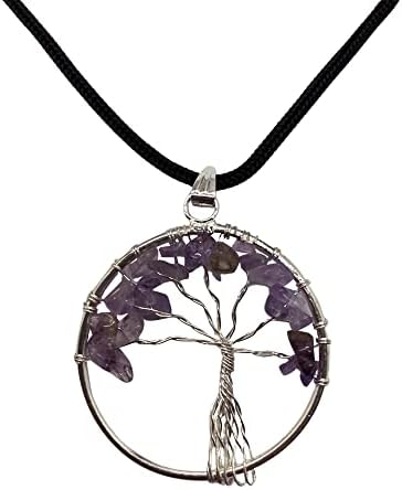 VIE Naturals Tree of Life Pendant, Amethyst, 30mm