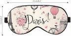 Paris Symbols Sleep Mask Romantic Travel in Paris Men Women Sleep Mask with Adjustable Strap Eye Cover Eye Shade for Travel, Nap,Meditation
