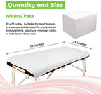 100pcs Massage Table Sheets, Disposable Bed Sheets Soft Non woven Fabric Spa Bed Sheets Breathable For Massage Beauty Salon Eyelash Wax Tattoo Bed Covers, 31" x 71" White
