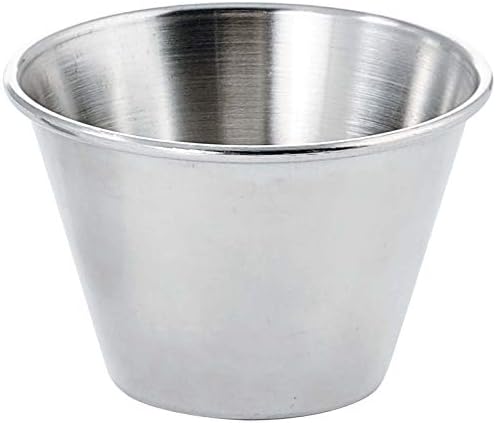 Winco SCP-40, 4-Ounce Stainless Steel Round Ramekin Condiment Sauce Cups, 1 Dozen Pack