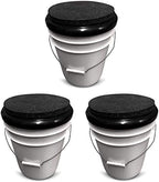 3-Pack Black Padded Bucket Lid | Comfortable Seat for Baseball, Softball, Fishing & Hunting | Fits 3.5, 4, 5, 6 Gallon Buckets | Easy Snap-On Design | Made in the USA