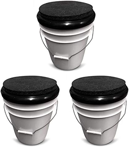 3-Pack Black Padded Bucket Lid | Comfortable Seat for Baseball, Softball, Fishing & Hunting | Fits 3.5, 4, 5, 6 Gallon Buckets | Easy Snap-On Design | Made in the USA