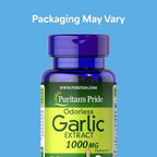 Puritan's Pride Premium Odorless Garlic (1000mg Equivalent), Traditional Dietary Supplement for Heart Health and Circulation Support with Antioxidant Properties, 250 Rapid Release Softgels, 2 Pack