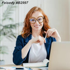 FEISEDY Oversized Blue Light Blocking Glasses Women Men Retro Big Round Frame Eyewear Clear Lens Computer Glasses B2997