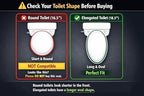 R&T Toilet Seat Riser 2" Raised Seat with Removable Padded Handles Fit for Elongated Toilets