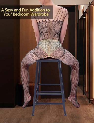 Men Lace Lingerie Sissy for Men Black Fishnet Lingerie Bodysuit Elastic One Piece Nightgown