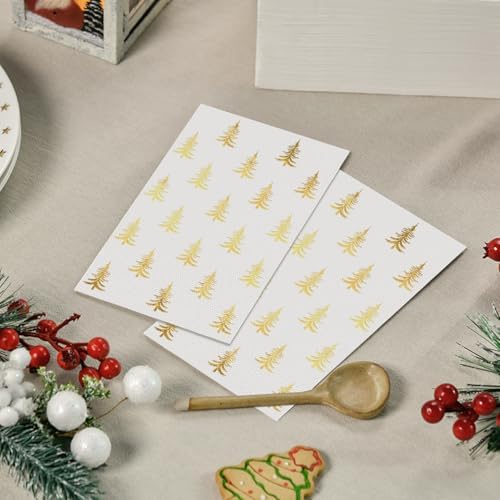 Horaldaily 100 Christmas Disposable Paper Decorative Guest Napkins, Gold Xmas Trees Hand Towel for Party Lunch Dinner Kitchen Bathroom