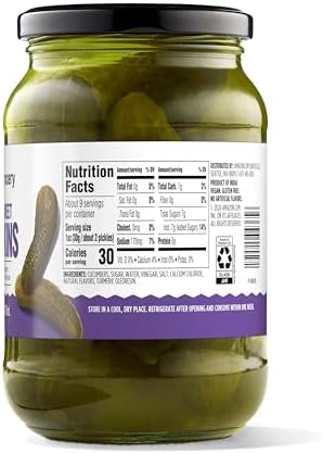 Amazon Fresh, Whole Sweet Gherkins, 16 Fl Oz