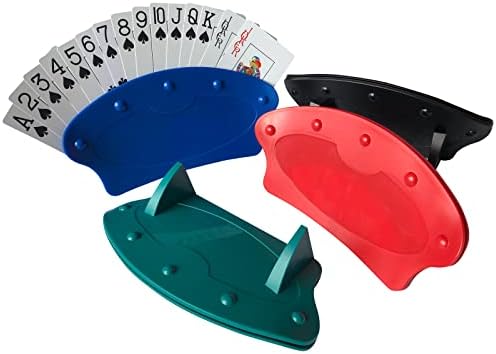 Yuanhe Set of 4 Playing Card Holder for Kids Seniors,Hands Free Cards Holders for Poker Parties, Family Card Game Nights
