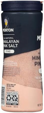 Morton All-Natural Himalayan Pink Salt, Fine, (17.6 oz), 2-Pack, Perfect for Baking, Blending & Cooking