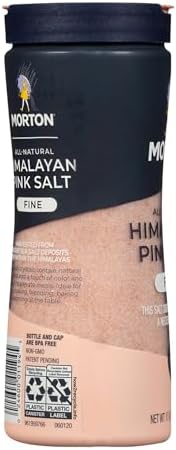 Morton All-Natural Himalayan Pink Salt, Fine, (17.6 oz), 2-Pack, Perfect for Baking, Blending & Cooking