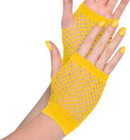 Stylish Yellow Short Fishnet Gloves (2 Pcs) - One Size Fits Most - Trendy, Comfortable, & Versatile Accessory