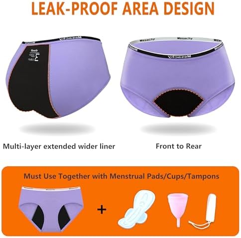 Teens Girls Period Underwear Kids Period Panties Menstrual Leakproof Protective Underwear for Teens Cotton Briefs