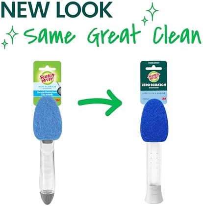 Scotch-Brite Non-Scratch Dishwand Kit, Includes 1 Wand & 7 Refill Pads, Keep Hands Out of the Mess