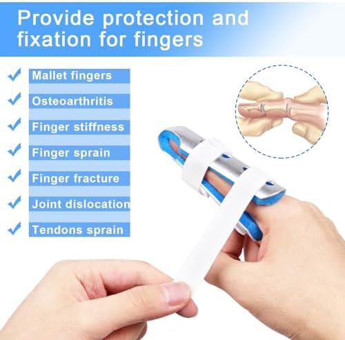 Sopito Finger Splint, 2pcs Finger Support Brace for Arthritis Knuckle Immobilizationm, Middle Size