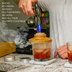 NOBLESIP® Whiskey Bourbon Smoker Kit 𝗣𝗥𝗘𝗠𝗜𝗨𝗠 Smoky bar Set. Made from American Oak Natural Wood. Easily Make The Legendary Smoked Cocktails and Old fashioneds at Home. Whisky Men Gift