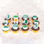 56 PCS Edible Golf Cupcake Toppers Wafer Paper Trophy Lawn Golf Shoes Bag Ball Carts Cupcake Picks Edible Golf Cake Decorations for Golf Sports Player Theme Baby Shower Kids Birthday Party Supplies