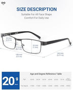 JOLISU 5PCS Reading Glasses Men - Blue Light Blocking Computer Metal Thin Frame Readers For Mens/Women（0.75）