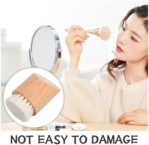 Facial Cleansing Brush with Goat Hair Bristles - Exfoliating Face Scrubber with Beechwood Handle for Deep Pore Cleaning and Blackhead Removal - Soft Manual Facial Skin Brush