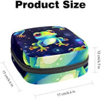 Sanitary Napkin Storage Bag for Feminine Pads, First Period Kit for Women, Starry Sky Frog Portable Menstrual Period Sanitary Pouch