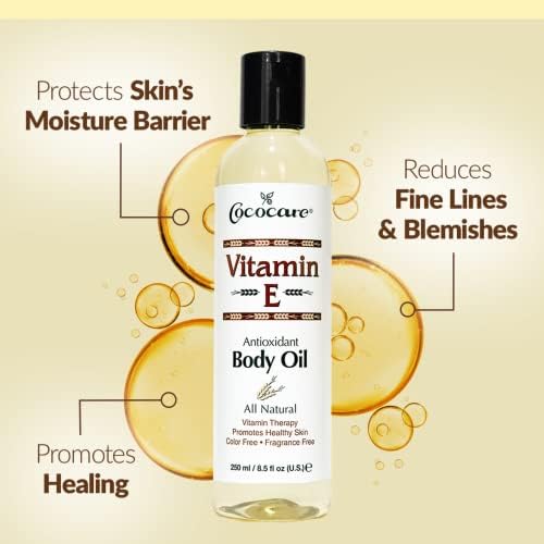 Cococare Natural Vitamin E Antioxidant Body Oil - Vitamin Therapy for All Skin Types - 8.5 fl oz