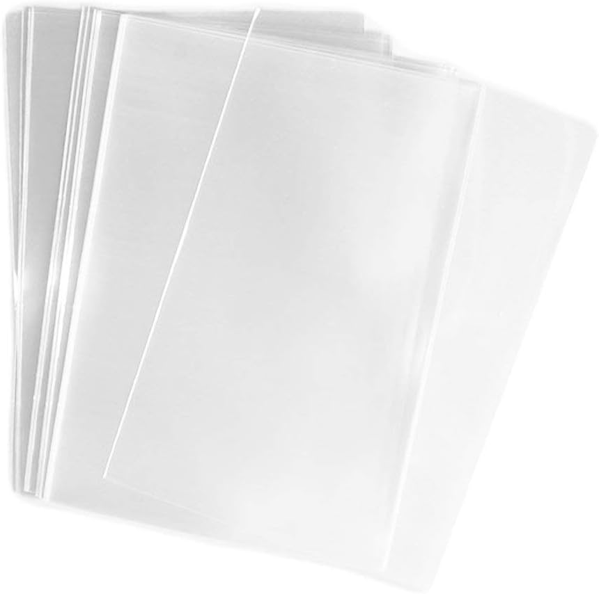 UNIQUEPACKING 100 Pcs 5 1/2 X 8 1/2 (O) Clear Flat Cello Bags Good for 5x8 Item, Bakery, Cookies, Candies