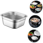 Stainless Steel Vegetable Washing Basin Deep Bowl for Food Prep Mixing Serving Metal Mixing Bowl - Flat Bottom for Kitchen Use Housewarming