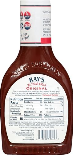Sweet Baby Ray’s Gourmet Barbecue Sauce Bundle 1 No Sugar Added Sweet & Smoky, 1 No Sugar Added Original, 1 No Sugar Added Sweet & Spicy. 3 CT (Variety Pack)