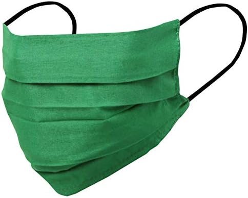 Touchstone filter pocket double layer cotton fabric face mask Reusable Machine Washable for men, women. (Pack of 3). Green Grey Black