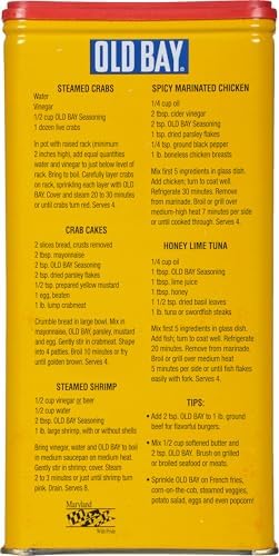OLD BAY Seasoning, 16 oz - One 16 Ounce Fan-Favorite Tin Can of OLD BAY All-Purpose Seasoning with Unique Blend of 18 Spices and Herbs for Crabs, Shrimp, Poultry, Fries, and More