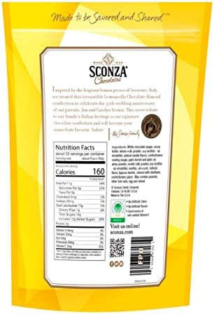 Sconza Lemoncello Lemon Cream & White Chocolate Almonds | Inspired by Italy's Lemon Groves | Made in the USA | Pack of 1 (24 Ounce)