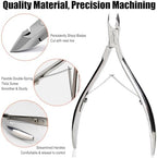 LePinko Professional Cuticle Trimmer kit, Super Sharp Dead Skin Clipper, Labor-saving Cuticula Remover for Fingernail Toenail, Manicure Pedicure Tool for Women Men, Home Salon Use, 7mm Jaw