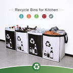 Recycle Waste Bag for Kitchen Home- Indoor Recycling Bins Trash Sorting Organizer, Reusable and Waterproof, 2 Pack