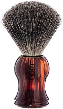 NOM Gustav shaving brush | Pure Badger Shave Brush for Shaving soaps and creams | exfoliating shaving brush | Havanna handle
