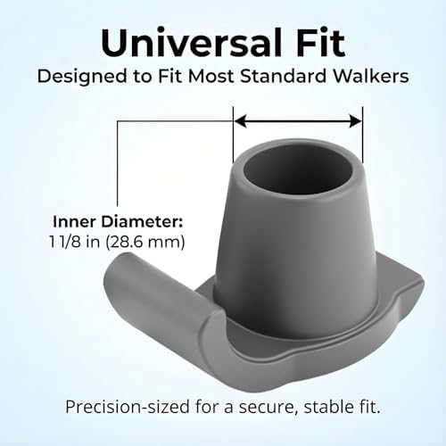 Walker Ski Glides for Folding Walkers 2 Pack, Universal Walker Accessories for Seniors, 1-1/8" Fit Walker Feet Replacement, Smooth Walker Glides, Tennis Ball Alternative