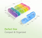 Weekly Pill Organizer 3 Times a Day – 7 Day Medicine Pill Organizer and Travel Pill Box with Large Openings, Elegant Pill Case for Easy Use – Morning Noon Evening Compartments for Pills, Vitamins