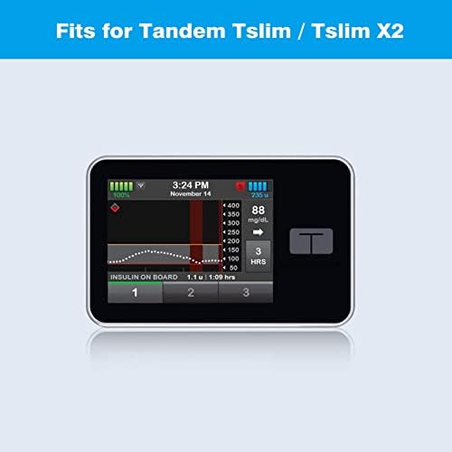 Silicone Case for Tandem T:Slim X2 / T:Slim Insulin Pumps, Shockproof Anti Slip Protective Cover Soft Gel Skin with Raised Bezel for Tandem T:Slim/T:Slim X2 Insulin Pumps (Black)