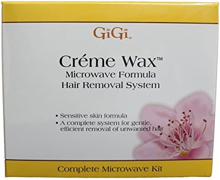 Gigi Crème Wax Microwave Kit for Hair Removal - Complete At-Home Waxing Kit for Face & Body with Strips & Applicators