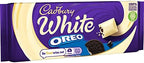Cadbury Oreo White Chocolate Bar, 120 g, white chocolate with a delicious Oreo filling