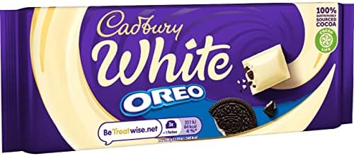 Cadbury Oreo White Chocolate Bar, 120 g, white chocolate with a delicious Oreo filling