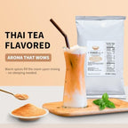 Soeos Thai Tea Flavored Powder, 2.2 lbs (1kg) – Instant Bubble Tea Mix with Creamer & Sugar, Easy to Prepare, Perfect for Boba Drinks & Desserts
