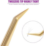 Eyelash Tweezers for Lash Extension Supplies, High Precision Lash Tweezer Set– Pack of 3 Lash Extension Tweezers Kit for Individual and Volume Eyelash Extensions