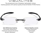 Visualites Lightweight Oval Rimless Reading Glasses for Men and Women - Model - VIS 5
